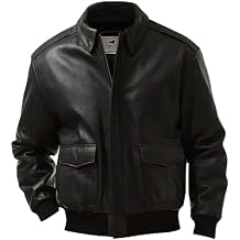 Mens Genuine Leather A2 Flight Bomber Jacket - Air Force Aviator
