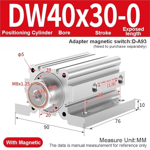 Vérin pneumatique DW40*30 pour machine de gravure mécanique