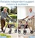 Walkers for Seniors with Seat, Lightweight 16 Pounds Folding Rolling Walker with 6-Inch Puncture-Resistant Wheel, 5-Level Height Adjustable, 300 lb Weight Capacity