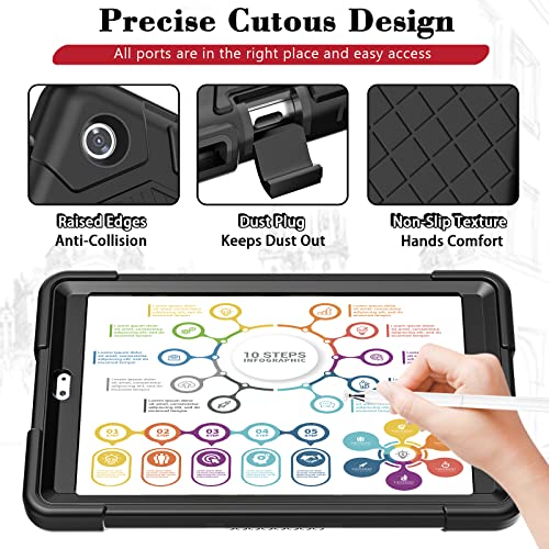 Nitupai Alcatel Joy Tab 2 Case 8 Inch,Alcatel Joy Tab 2 Case For Kids Shockproof Rugged Military Grade Protective Case With Kickstand For Alcatel Joy Tab 2 8 Inch 2020 Release(Model:9032Z),Black #TOP5