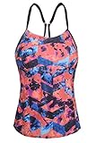 Charmleaks Womens Tankini Swimsuits Tankini Top Tankini Swim Top Rash Guard , Floral Chic , XX-Large