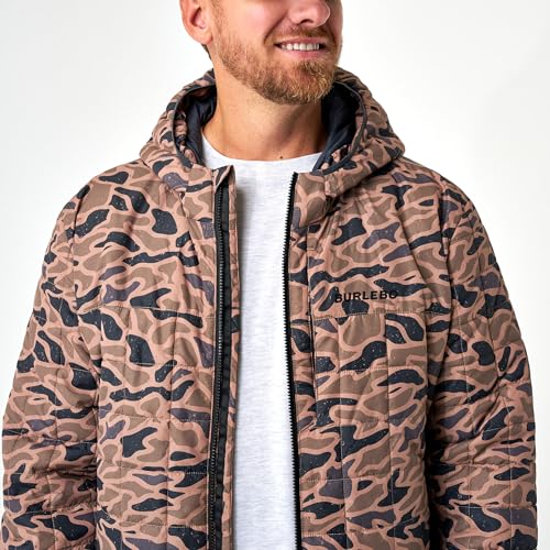 Image of BURLEBO Men's Puffer Jacket - Lightweight Quilted Winter Coat with Zipper Pockets