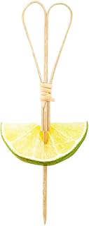 Heart Bamboo Skewer - 4.8-inch Natural Bamboo Color Skewers: Perfect for Serving Appetizers and Cocktail Garnishes - 1000-CT - Biodegradable and Eco-Friendly - Restaurantware