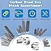MroMax 150Pcs Round Ended Feather Key 16 Sizes Parallel Drive Shaft Keys Set Carbon Steel Key Stock Assortment Keyway for Golf Carts, Go Carts, Tablesaw Motor Pulley and Smaller Engines(8mm-30mm)