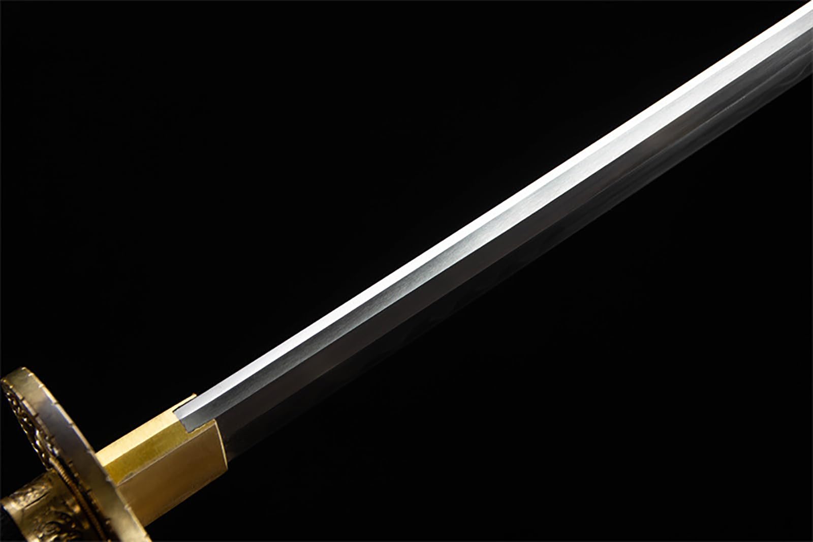 Japanisches Katana mit Scheide,T10 Stahl Samurai-Schwert,Echtes Handarbeit Metallschwert,für Cosplay,Training Sammeln & als Geschenk 103cm