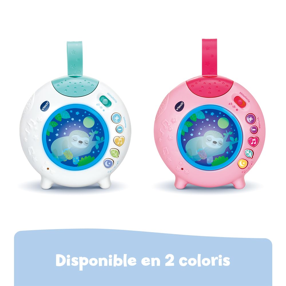 VTech Lumi Veilleuse Nuit Enchantée Rose Veilleuse Bébé Musicale Projection Lumineuse Plafond Musique Douce Bruits Blancs Sons Nature Cadeau Naissance