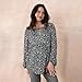 Motherhood Maternity Women's Long Sleeve Empire Waist Keyhole Woven Pregnancy Blouse, Black Floral