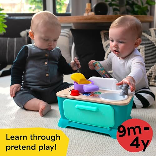 Image of Baby Einstein + Hape Magic Touch Kitchen Play Toy Cooking Stove Set with Real Sounds and Music, Fine Motor Skill Development, Ages 1, 2, 3, 4+