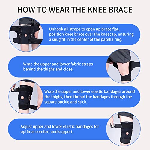 Plus Size Knee Brace For Women & Men Hinged Knee Brace With Side Stabilizers Adjustable Open Patella Knee Brace For Arthritis Pain And Support,Meniscus Tear,Acl,Mcl,Injury Recovery,Pain Relief,Rodilleras Para Dolor De Rodillas(Xl/2Xl) #TOP3