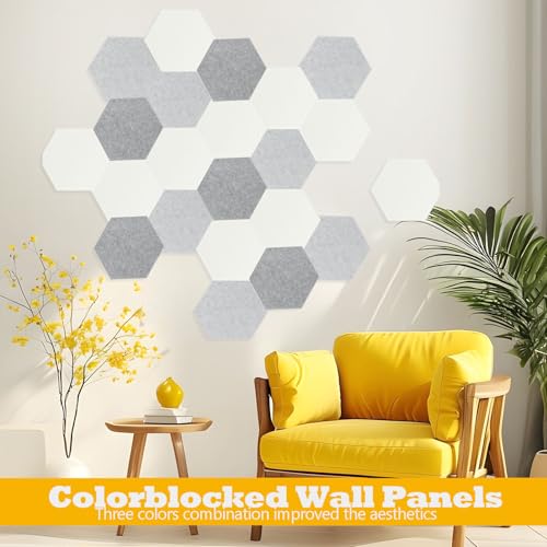 Image of Acoustic Panels, Magrowill 12-Pack Soundproof Wall Panels 14 X 12 X 0.4 Inches, Sound Absorbing Panels with Full Self-Adhesive, Interior Wall Decor Felt Tiles Board