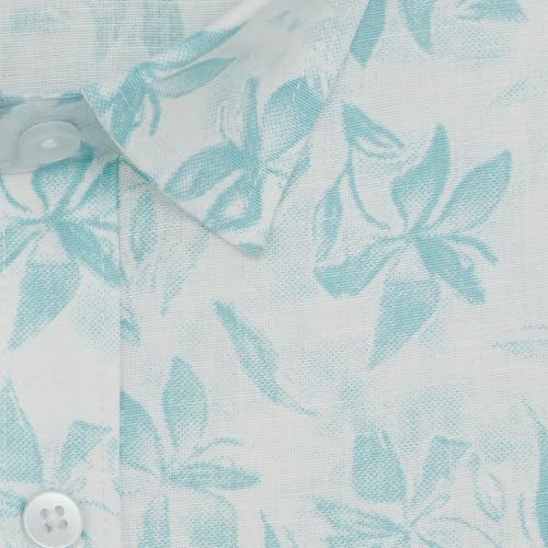 Image of GHPC Cotton Linen Printed Half Sleeves Regular Fit Formal Shirt for Men