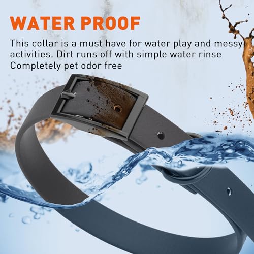 Image of Dogline Biothane Waterproof Dog Collar Strong Coated Nylon Webbing with Black Hardware Odor- Proof for Easy Care Easy to Clean High Performance Fits Small Medium or Large Dogs, Cherry Red