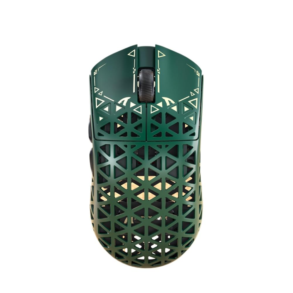 Ratón R5 Ultra 8K Polling PAW3950MAX 42000 dpi Fibra de Carbono Ultraligero Compatible con Pro Esport Gaming(Green)