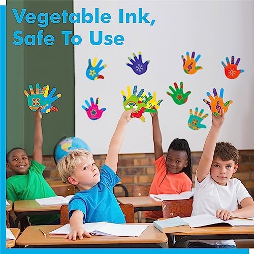 50 PCS Colorful Handprint, Mini Hand Accents Cut-outs Bulletin Board Classroom Decoration in 10 Colors Erasable & Writable DIY Crafts Project Party Supplies for Kids Teacher Student Back to School