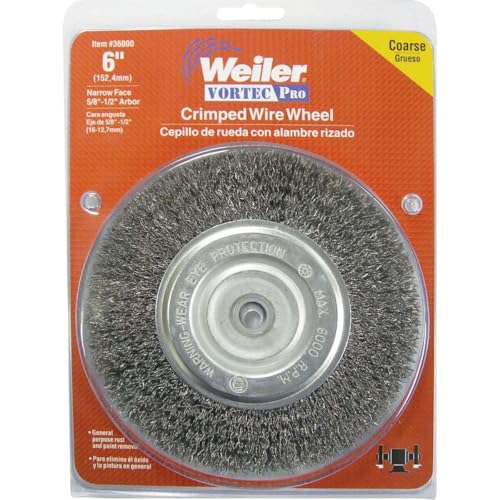 Image of Weiler Vortec Pro 6 in. Crimped Wire Wheel Brush Carbon Steel 6000 rpm 1 pc.