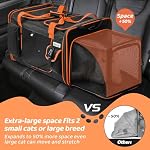 Odoland Extra Grand Cat Carrier pour 2 Cats, Soft Sided Pet Carrier avec zone de boîte à lettres et collapsible Double Cat Compartiments Crate-Perfect pour les petits chats / moyenne voiture de voyage activités en plein air, noir