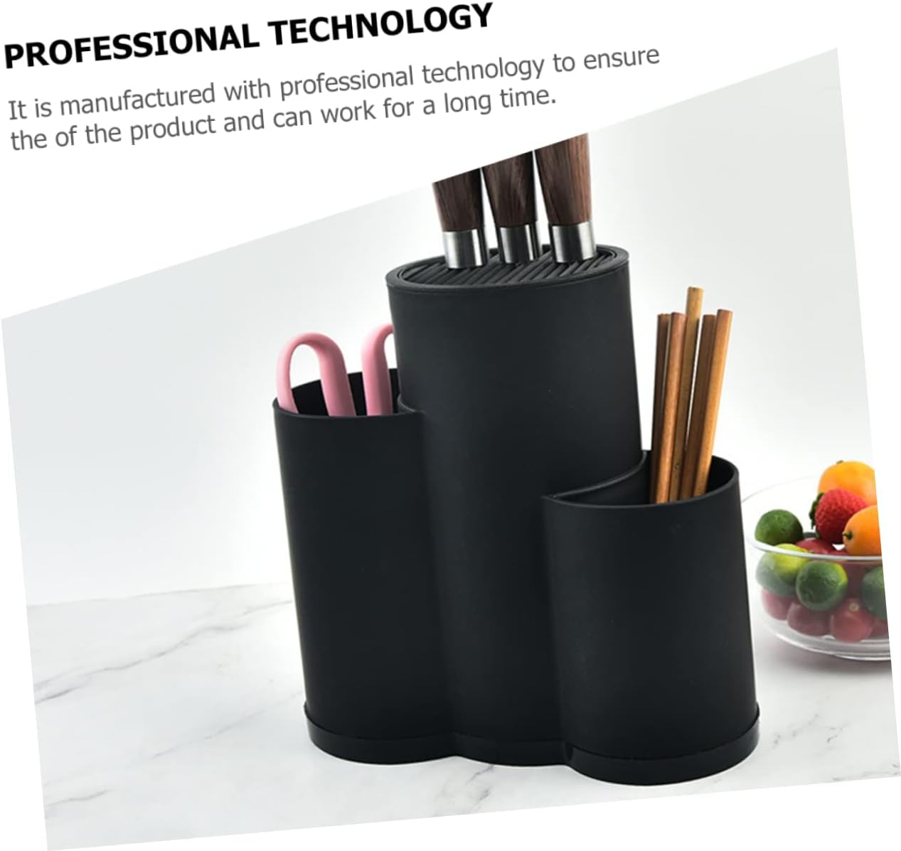 Household Cutter Storage Rack Plastic Kitchen Organizer Knife Holder with Draining Design and Easy to Clean Cutter Rack for Kitchen Utensils Compact Knife Block for Neat Tool