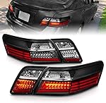 AmeriLite for 2007-2009 Toyota Camry LED Black Replacement Tail Lights 4pcs Set - Passenger and Driver Side