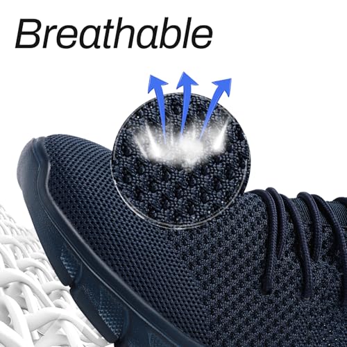 Image of Men Running Tennis Shoes Gym Fashion Sneakers Walking Workout Shoes Athletic Slip on Breathable Mesh Comfortable Lightweight Casual Sport Shoe