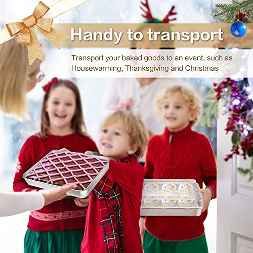 Baking Pan With Lid(12.4/10.4/9.4 Inch), E-Far Stainless Steel Rectangular Sheet Cake Pans With Cover, Metal Bakeware Sets For Lasagna Casseroles Brownie, Non-Toxic & Dishwasher Safe - 3 Pans + 3 Lids #TOP4