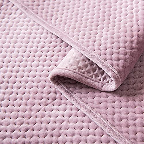 Kasentex Plush Poly Velvet Lavish Design Quilt Set - Luxurious Bedding Soft & Warm Machine Washable Bedspread (Dust Rose Pink, King + 2 Shams) #TOP3