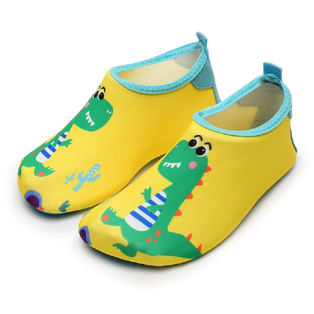 HausFineKids Water Shoes Beach Socks Boys Girls Barefoot Quick-Dry Non-Slip Swim Socks Aqua Water Shoes Kids Multicolor Cartoon Dinosaur Starfish Whale Water Shoes