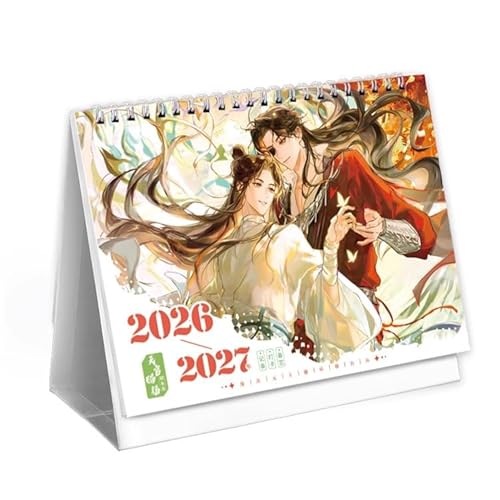 天官賜福 2026-2027年 謝怜 花城 卓上カレンダー 両面印刷 メモカレンダー キャラクター 写真集 周辺 グッズ 置物 自宅用 スケジュール オーナメント 装飾 可愛い オフィス用品 プレゼント 新年 お正月クリスマス 人気 非公式 (天官賜福)
