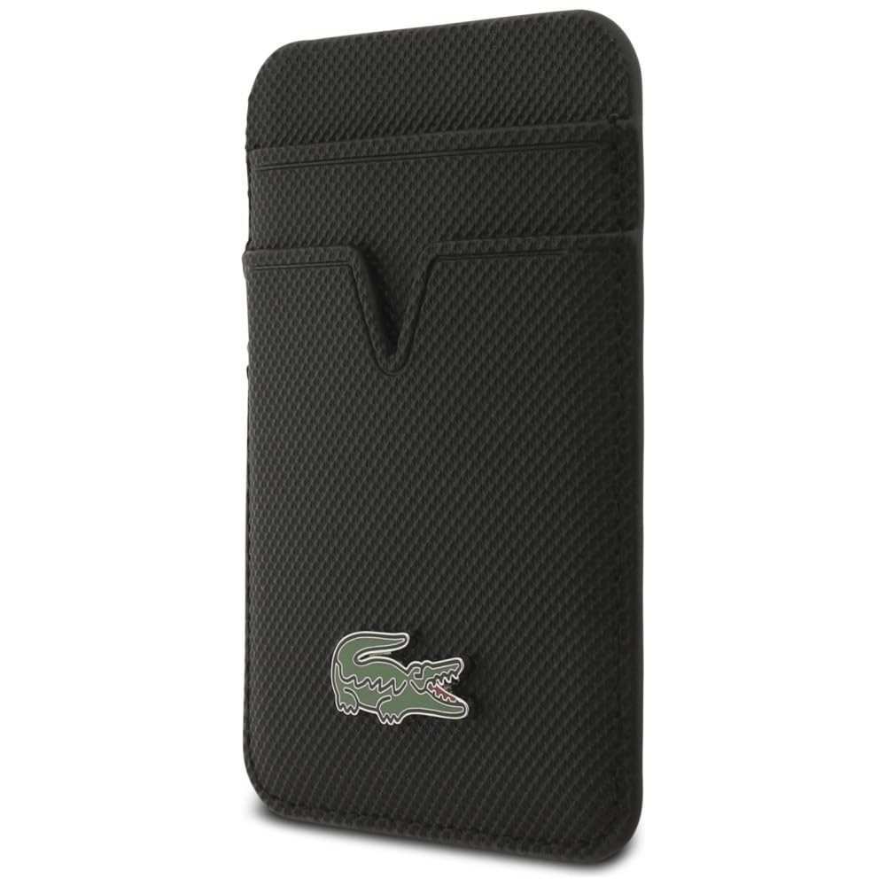 CG MOBILE Lacoste etui + zestaw portfela Iconic Petit Pique kompatybilne z MagSafe do iPhone 17 Pro (czarne)