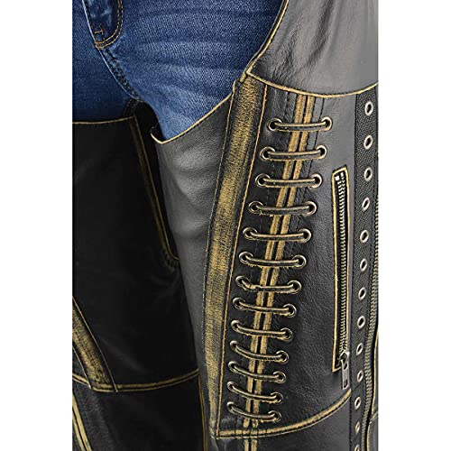 Image of Milwaukee Leather Premium Leather Motorcycle Riding Chaps for Women Bikers