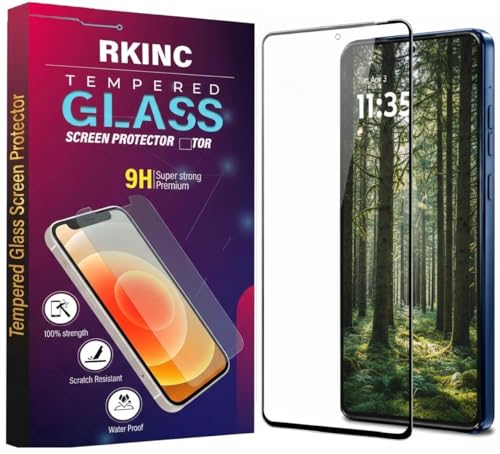 Image of RKINC Tempered Glass for Motorola Edge 60 Stylus (6.7 Inch) Military Grade Gorilla Screen Guard Protector | With Installation Kit | Edge to Edge Coverage | Black