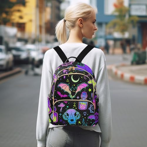 Image of ALAZA Moon Stars Witchery Small Backpack Purse for Women Travel Bag Fashion Daypack Back Pack Shoulder Bag