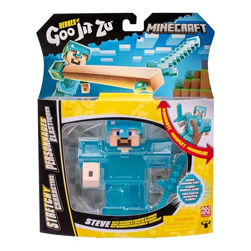 Heroes of Goo Jit Zu Minecraft Stretchy Characters, Steve With Diamond Armor & Sword - Image 2