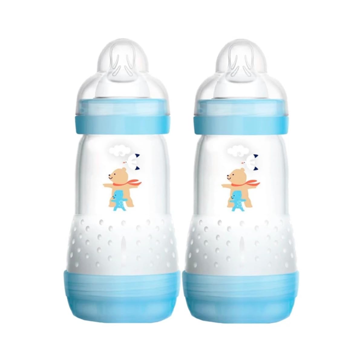 A137 Easy Start Anti-Colic Bottle, Patented With Skinsoft Ultra Soft Silicone Teat, For Babies From 2 Months, Self-Sterilising In 3 Minutes, Blue Mam
