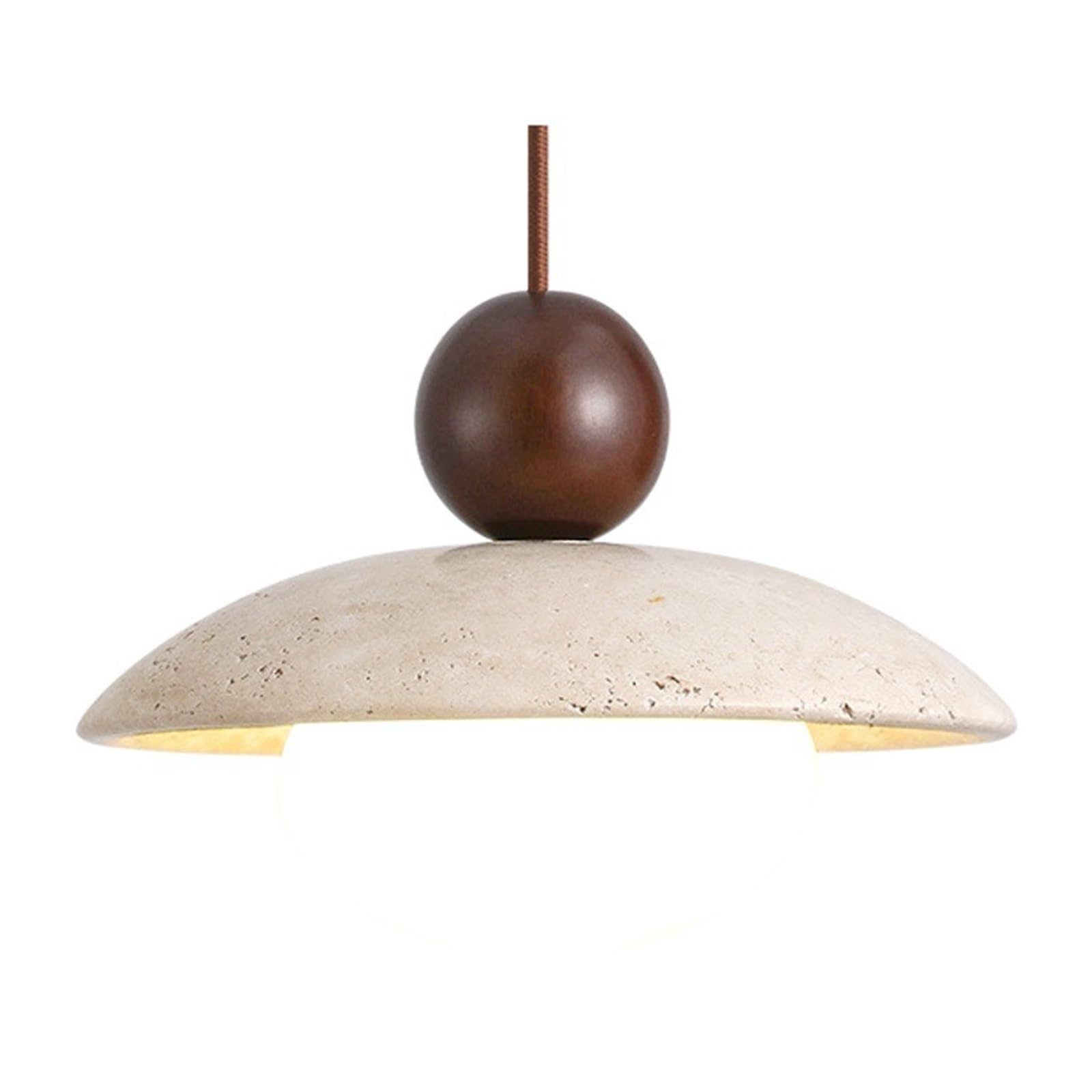 VALORCIRONA Yellow Travertine Beige Nordic Simple Bedside Restaurant Bar Simple Fashion Personality Creative Cream Style(Awalnutcolor,WarmLight3000K)