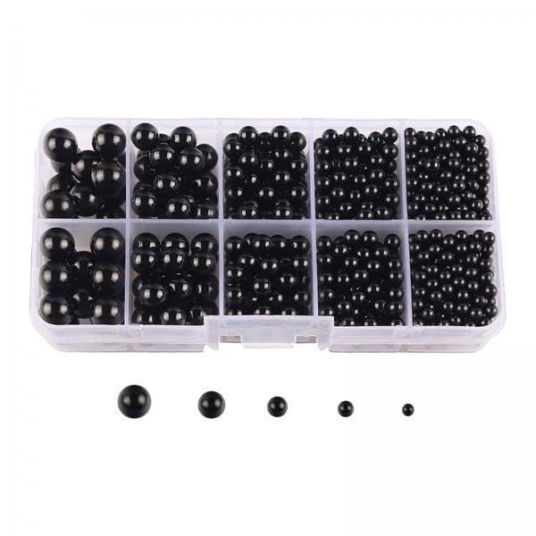 SNAPPSY 3xArtificial Pearl Beads No Hole 4/5/6/8/10mm for Hats Table Scatter Clothes Black-image-47