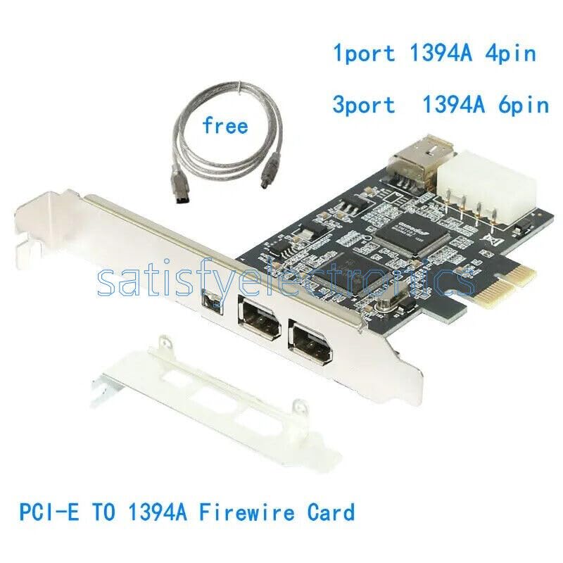 1PCS for PCI-e 1394A 4 Port Card 1394 A PCIe 6Pin to 4Pin Desktop PC