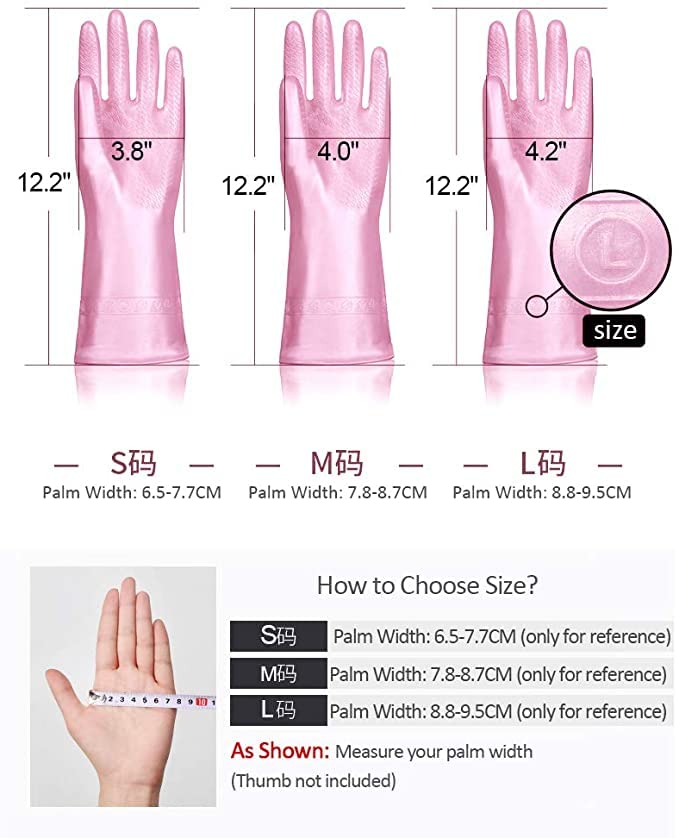 Image of Alimat PluS 1 Pack Reusable Cleaning Gloves Latex Free, Dishwashing Gloves with Cotton Flock Liner and Embossed Palm, Waterproof Household Gloves for Laundry, Gardening(Purple)