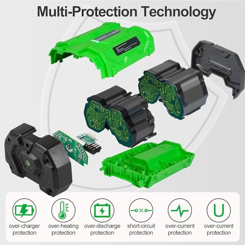 Image of DTK Battery Replacement for EGO 56V Battery 2.5Ah Batteries Compatible with BA1400T BA2800 BA4200T BA5600T Lightweight and Easy to Carry 2Packs