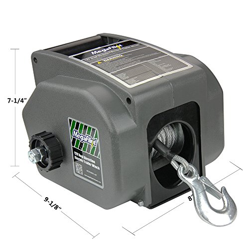 Megaflint Trailer Winch,Reversible Electric Winch, for Boats up to 6000