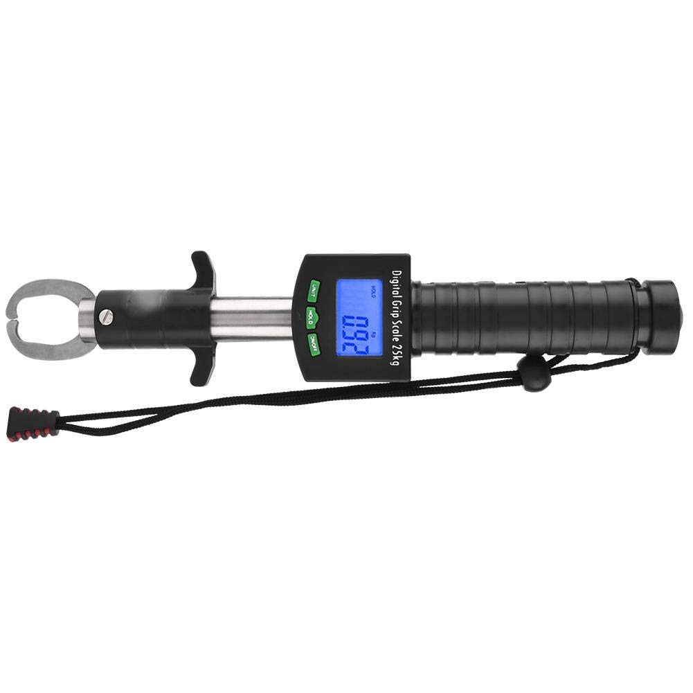 Pese 25 kg / 55 LB Digital Fish Gripper, 3 en 1 Portable Fishing Tool Kit Lip Grabber Grip Grabber con escala de peso y 1M de cinta
