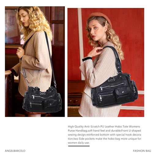 Bolso hombro pequeño para mujer Angel Barcelo multi-bolsillos miniatura 2