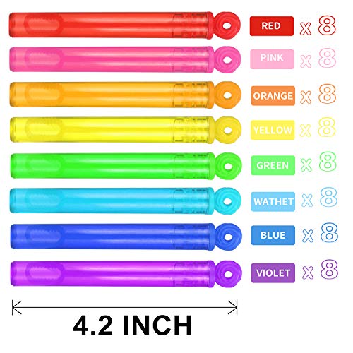 Bubble Wands Party Favors Pack Of 64, Mini Neon Bubble Wands | Odor-Free Non-Toxic Kids’ Bath Toy/Birthday Treats Bubble Maker Toys For Kids | Outdoor Summer Events & Celebration Toy Gift #TOP1