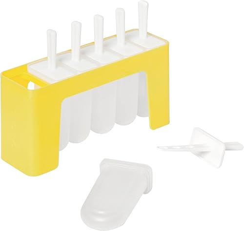 Tovolo Classic Pop Molds - Bandeja para hacer paletas con seis palitos para golosinas congeladas sin desorden, Sun Ray