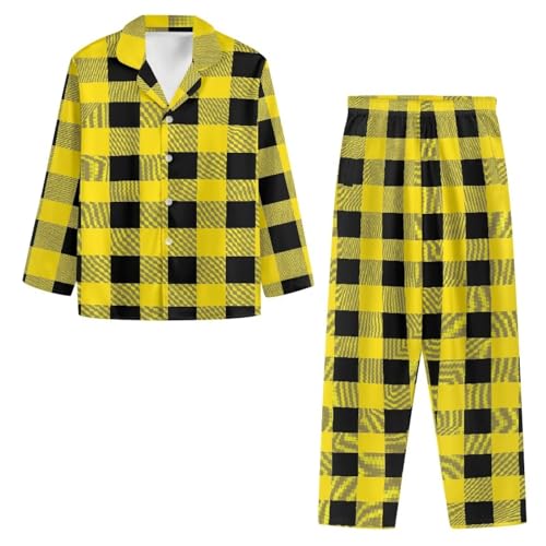 Modysero Long Sleeve Mens Womens Pajama Sets Waffle Pattern Long Sleeve Crewneck 2 Piece Matching Sleepwear Sets