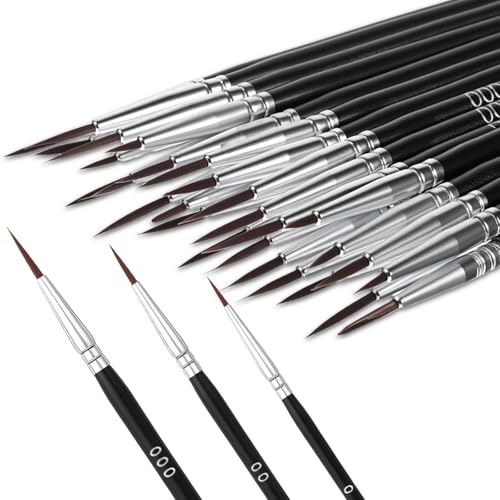 30 StüCk Feine Pinsel Set, 3 GrößEn Miniatur Modellbau Pinsel für Modellbau Acryl Aquarell Handwerk Kleine Hobbys und öLgemäLde