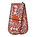 HMZXZ RXYY Doppio guanto da forno vintage con fiori scimmie resistenti al calore, guanti da cucina in cotone trapuntato, guanti lunghi da forno per cucinare grigliate, gestire pentole calde