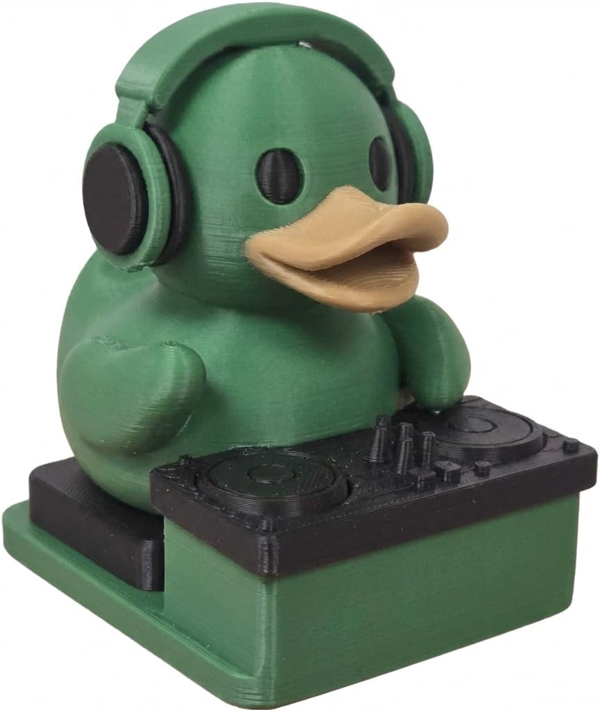 DJ Duck Collectible Figurine - Colorful Music-Themed Desk Display for Unique Gift and Party Decor - 3D Printed in Canada image 2