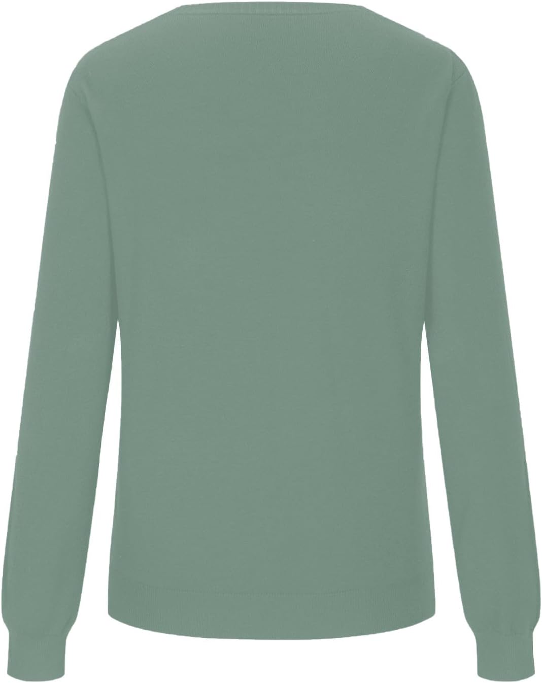 Sweaters for Women Solid Color V Neck Classic Knitted Pullover Sweater Casual Loose Long Sleeve Tunic Tops