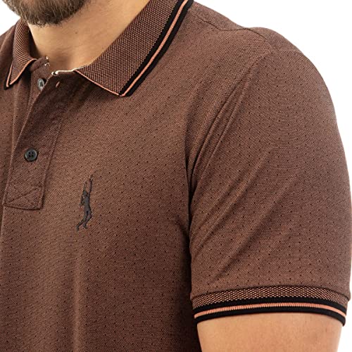 Camisa Polo Básica Piquet Viscose Jacquard Ponto John Pull (Tam: EGG - Cor: Preto+Rosa)