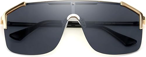 Miniatura 2 de FEISEDY Gafas de sol clásicas siamesas de una pieza de gran tamaño bonito diseño retro sin montura para mujeres y hombres B2634